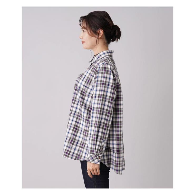 チェック柄シャツ[品番：LAVW0006485]｜Leilian PLUS HOUSE（レリアン