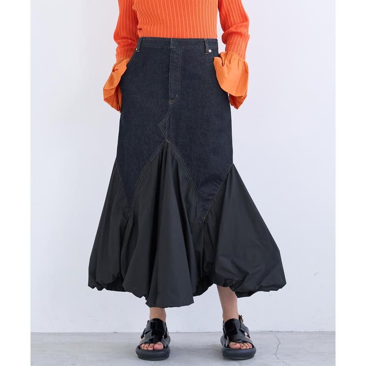 デニムコンビネーションスカート[品番：LAVW0008665]｜LANVIN en
