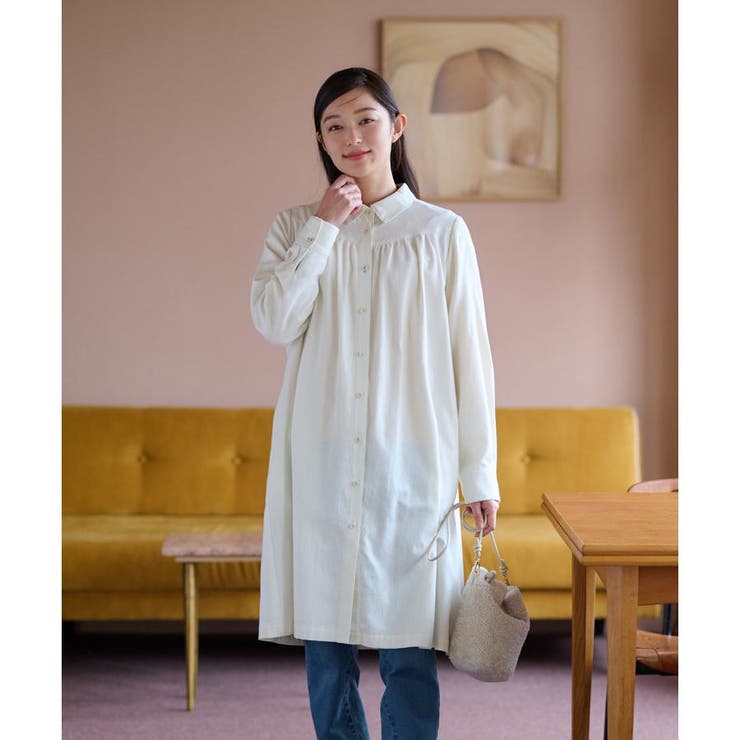 洗える ロングシャツ[品番：LAVW0018045]｜CARA O CRUZ（キャラ 