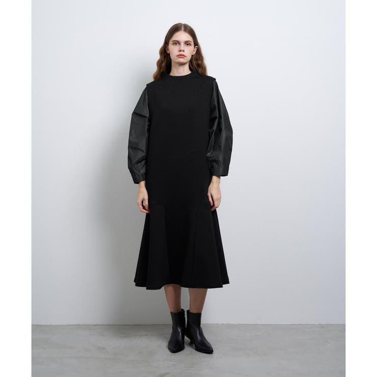 タフタスリーブコンビワンピース[品番：LAVW0018860]｜LANVIN en Bleu 