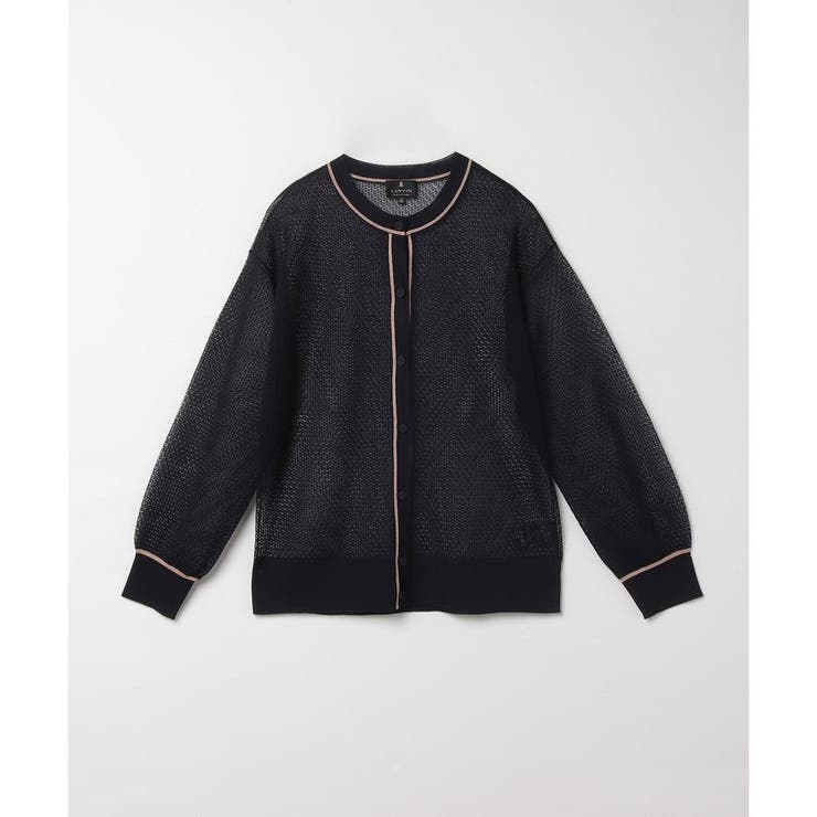LANVINコレクション ボレロカーディガン38 黒 LANVINコレクション ボレロカーディガン38 黒 シアーニット