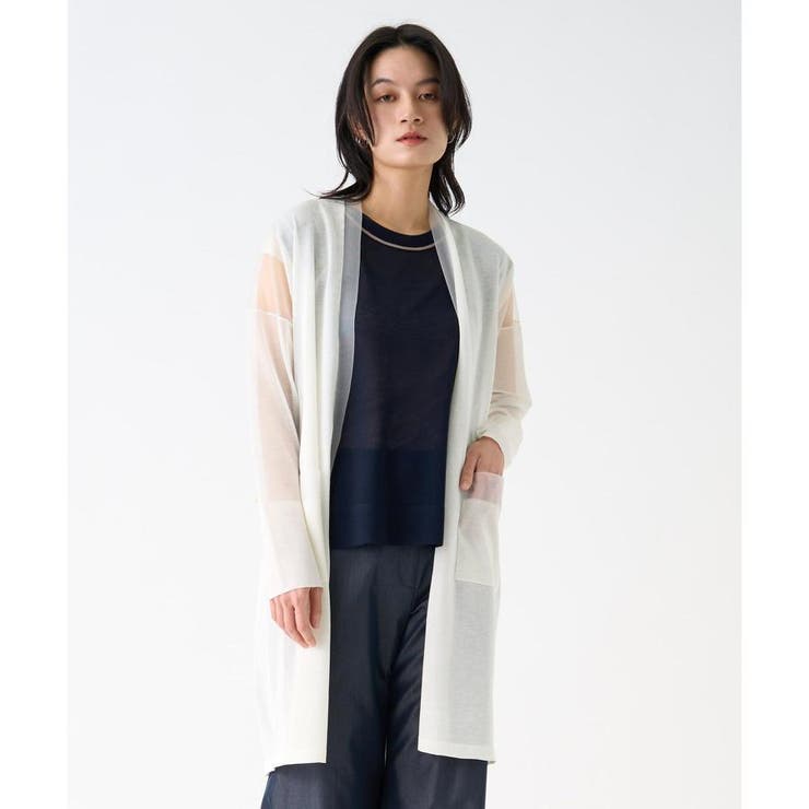 ランバンオンブルー ロングカーディガン LANVIN ロングカーディガン LANVIN en Bleu｜ランバン オン ブルーの