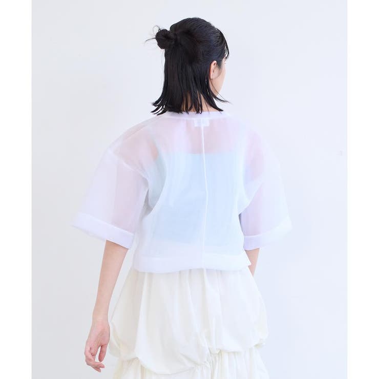 2024-25AW　ランバンオンブルー　クロップドカットソー　ダンボール　ポンチ 2024-25AW ランバンオンブルー クロップドカットソー ダンボール