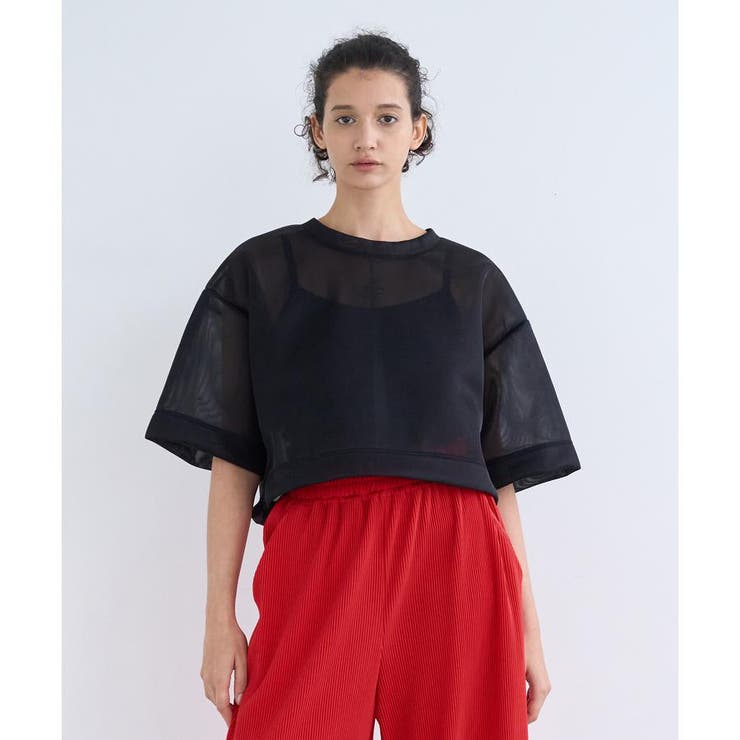 美品 ランバンコレクション LANVIN ブルー シアー 半袖 ノースリーブ 黒 ブラウス | LANVIN en Bleu | ランバン オン ブルー公式