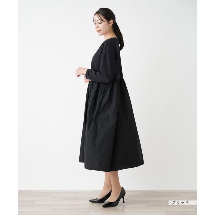 LEILIAN 切替ワンピース 17+ フォーマル セレモニー レリアン 異素材 異素材切替ワンピース[品番：LAVW0019495]｜Leilian PLUS HOUSE