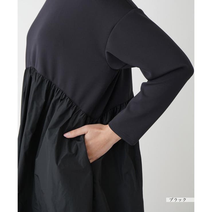 LEILIAN 切替ワンピース 17+ フォーマル セレモニー レリアン 異素材 異素材切り替えワンピース【セレモニー】【Leilian WHITE LABEL