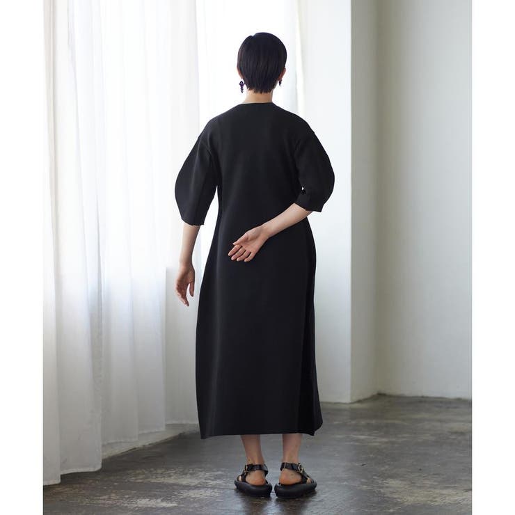 ダブルフェイスコクーンニットワンピース[品番：LAVW0007964]｜LANVIN
