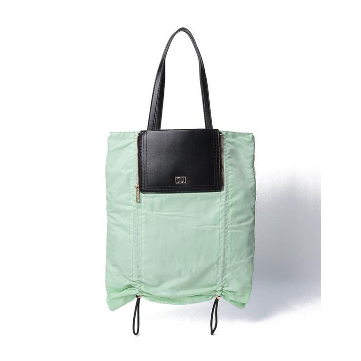 THESHINZONE CAHU グリーン バイカラー トートバッグ バイカラーギャザートート[品番：LAVW0007263]｜LANVIN en Bleu