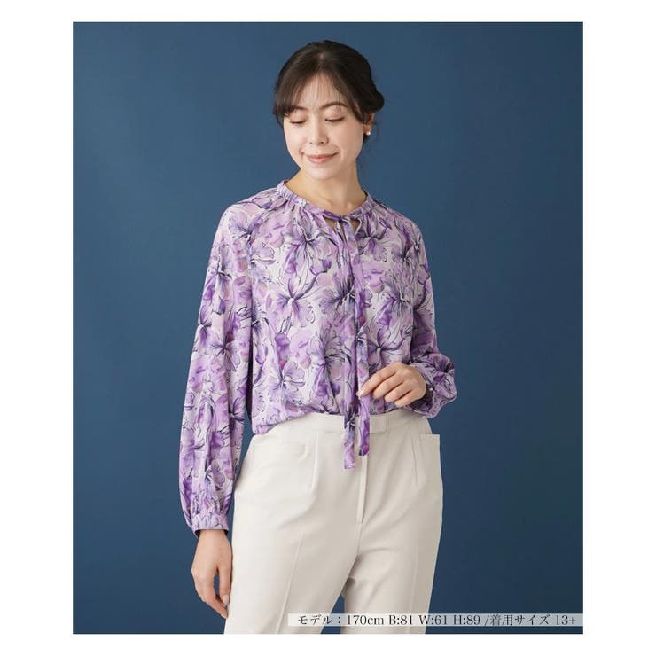 【プラスハウス】レリアン リボンブラウス 13+ 13 ファッション 【プラスハウス】レリアン リボンブラウス 13+