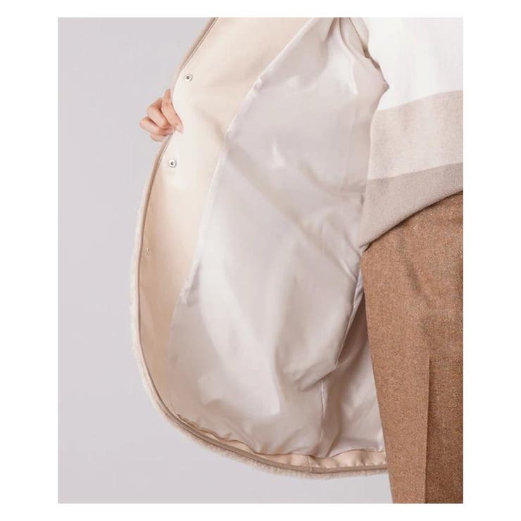 【美品】 Leilian ノーカラー ボアコート ベージュ系 ボアノーカラーコート[品番：LAVW0005918]｜Leilian PLUS HOUSE