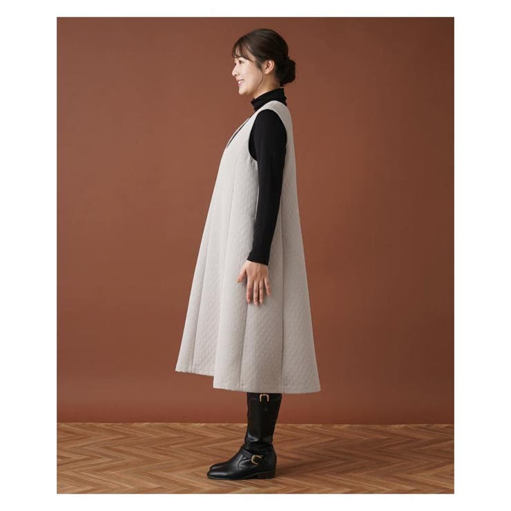 美品 Leilian 大きいサイズ ダイヤ柄ジャンパースカート 13+ ベージュ 美品 Leilian 大きいサイズ ダイヤ柄ジャンパースカート 13+ ベージュ