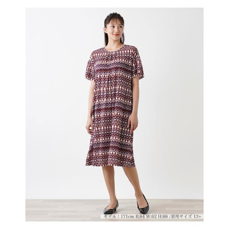 レッド系 | ミディ丈ワンピース | Leilian PLUS HOUSE