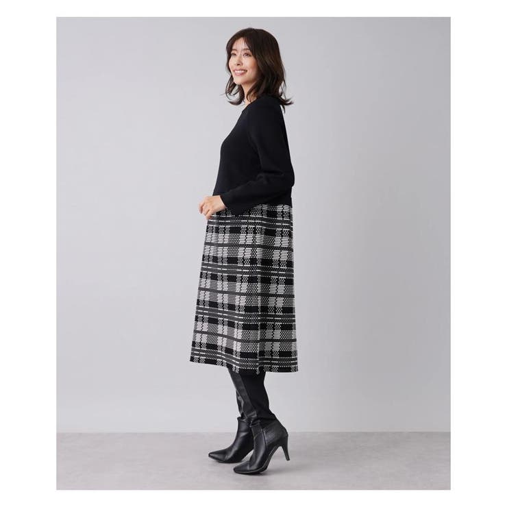 チェック切替ドッキングワンピース | Leilian PLUS HOUSE | 詳細画像11