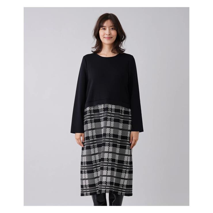 チェック切替ドッキングワンピース | Leilian PLUS HOUSE | 詳細画像13