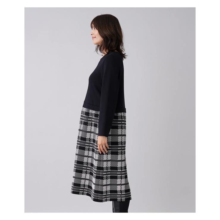 チェック切替ドッキングワンピース | Leilian PLUS HOUSE | 詳細画像14