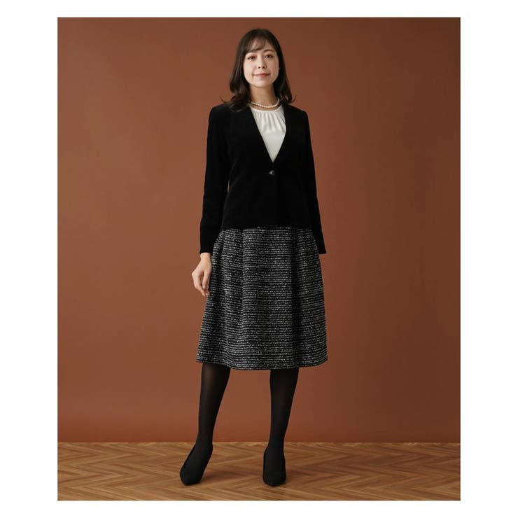 ベロアノーカラージャケット[品番：LAVW0013221]｜Leilian（レリアン