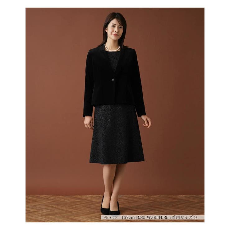 ベロアノーカラージャケット[品番：LAVW0013221]｜Leilian