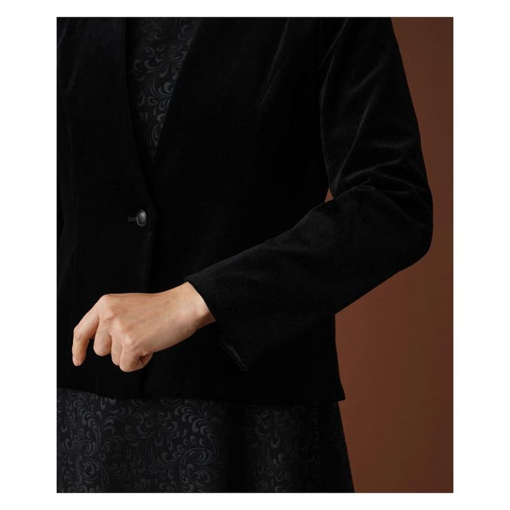 ベロアノーカラージャケット[品番：LAVW0013221]｜Leilian（レリアン