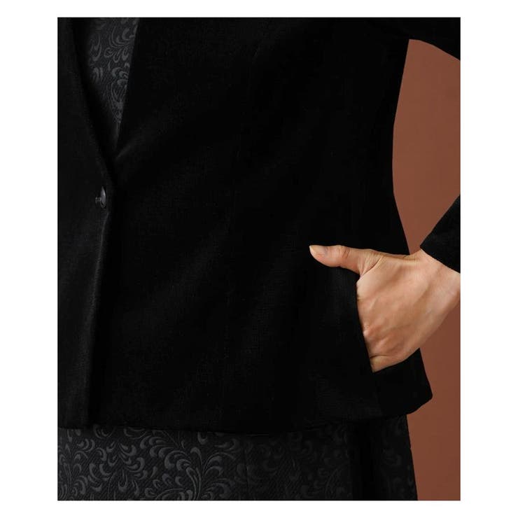 ベロアノーカラージャケット[品番：LAVW0013221]｜Leilian