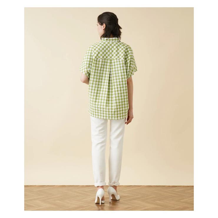 ※最終価格※　レリアンプラスハウス13+ ギンガムチェックテーラードジャケット ギンガムチェックブラウス【Leilian WHITE