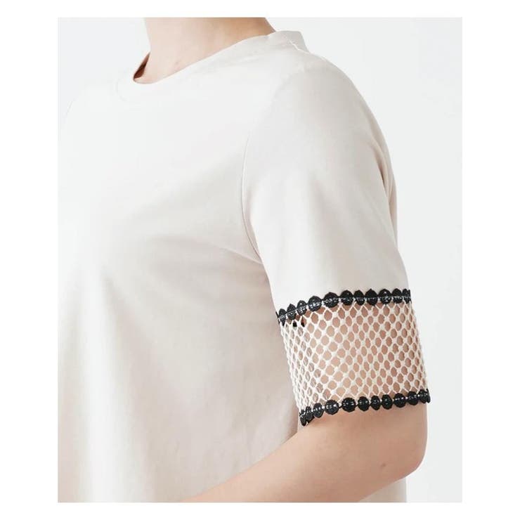 タグ付 レリアン Leilian 半袖 カットソー レース 切替 13+ タグ付 レリアン Leilian 半袖 カットソー レース 切替 13+