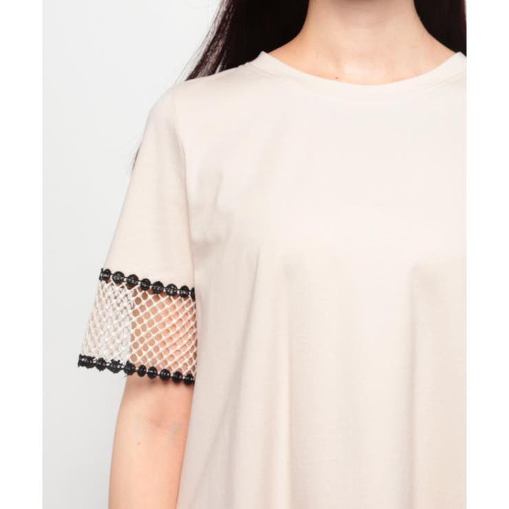 タグ付 レリアン Leilian 半袖 カットソー レース 切替 13+ タグ付 レリアン Leilian 半袖 カットソー レース 切替 13+