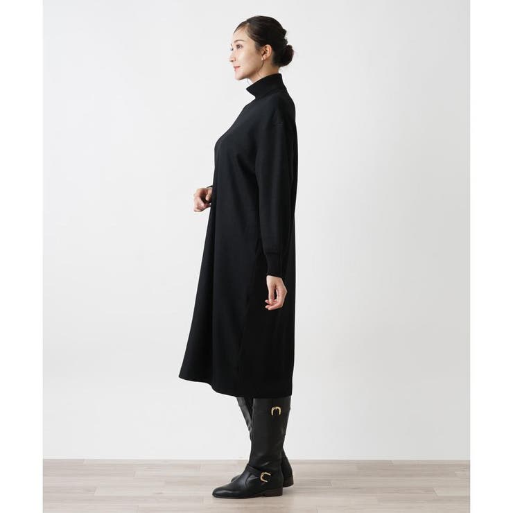 【極美品】2024 Leilian タートルネックワンピース 13+ XL 黒 極美品】2024 Leilian タートルネックワンピース 13+ XL 黒