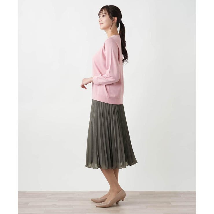 プリーツロングスカート[品番：LAVW0019770]｜Leilian PLUS HOUSE  