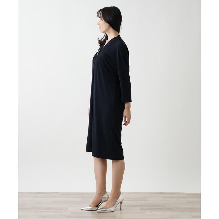 レリアン 洗えるVネックプレートワンピース 大きいサイズ 近年モデル 13＋ レリアン 洗えるVネックプレートワンピース 大きいサイズ 近年