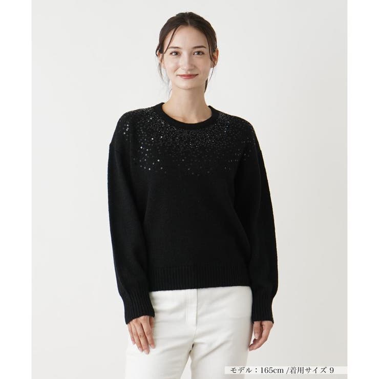 Leilian / レリアン スパンコール刺繍ニット スパンコール刺繍ニット[品番：LAVW0018476]｜Leilian（レリアン