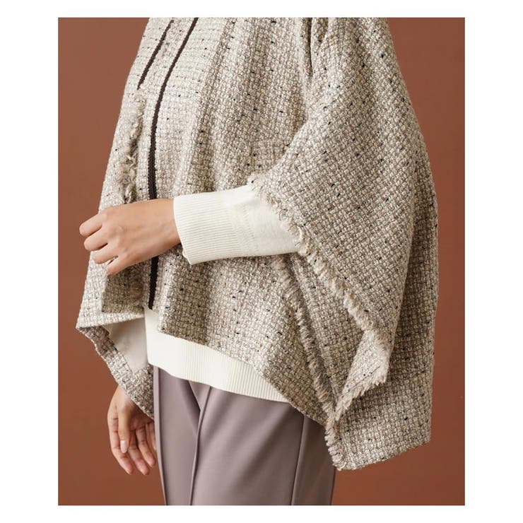 ポンチョ風ツイードジャケット[品番：LAVW0012515]｜Leilian PLUS