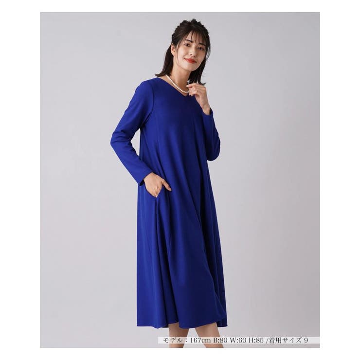 ブルー系 | Vネックフレアワンピ-ス | Leilian