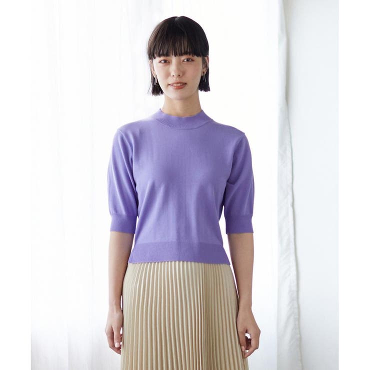 ハイネックハーフスリーブニット[品番：LAVW0007775]｜LANVIN en Bleu  