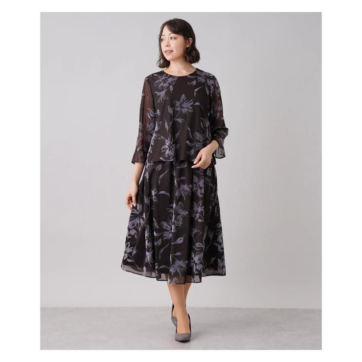 洗えるシャドーフラワー柄セットアップ | Leilian PLUS HOUSE | 詳細画像16