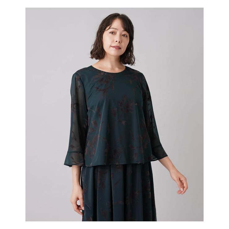 洗えるシャドーフラワー柄セットアップ | Leilian PLUS HOUSE | 詳細画像19