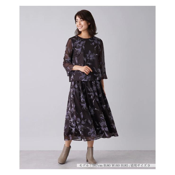 洗えるシャドーフラワー柄セットアップ | Leilian PLUS HOUSE | 詳細画像11