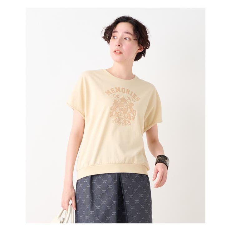 ネイビー】洗える ブラウジングロゴTシャツ[品番：LAVW0010381]｜CARA