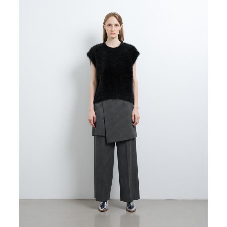 ✨新品未使用タグ付き✨ランバン オン ブルー　シャギー　ニット　ベスト　黒　38 LANVIN en Bleu（ランバンオンブルー）の「シャギーニットベスト