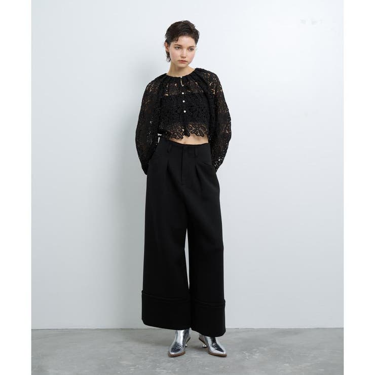 ラインフラワーレースブラウス[品番：LAVW0016682]｜LANVIN en Bleu