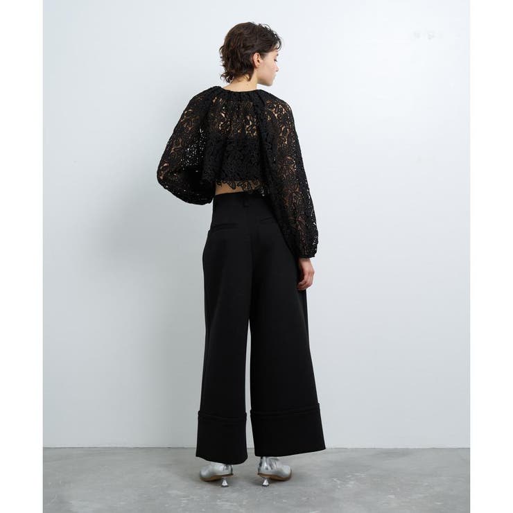 ラインフラワーレースブラウス[品番：LAVW0016682]｜LANVIN en Bleu