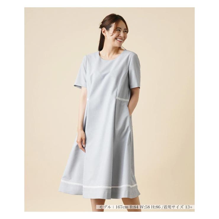 シアサッカーワンピース[品番：LAVW0010568]｜Leilian PLUS HOUSE