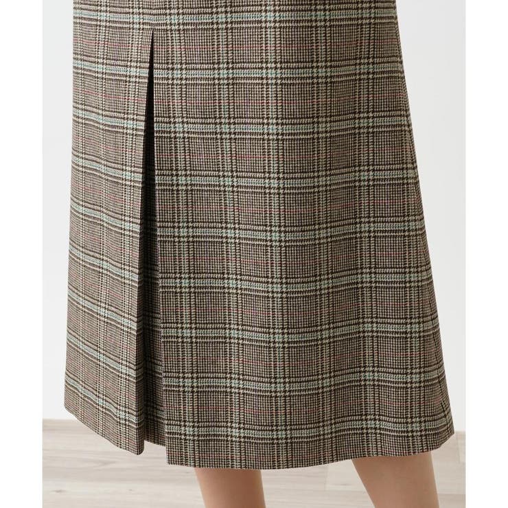 レリアン　ROCHAS　フレアースカート タグ付き ロングスカート チェック柄 レリアンROCHASフレアースカート タグ付き ロングスカート