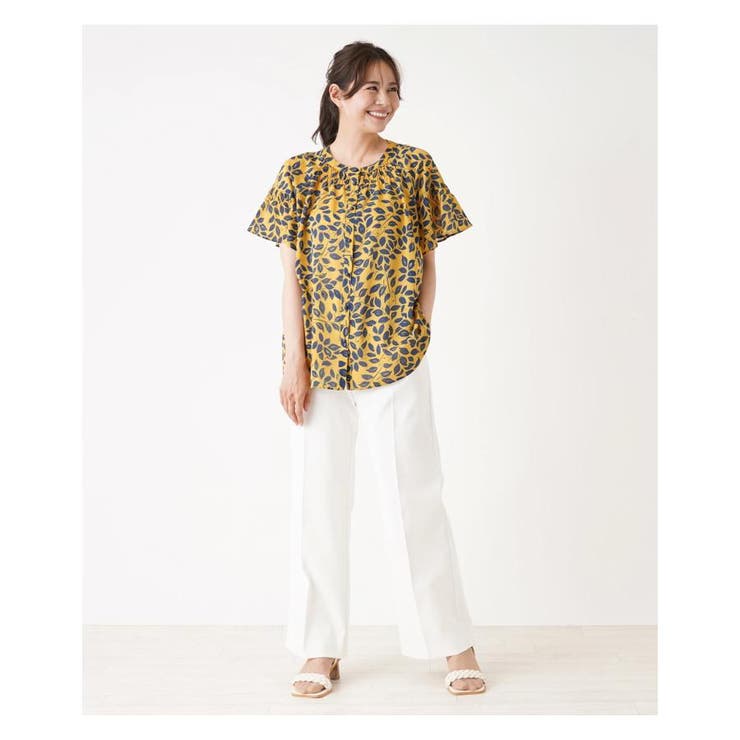 プリントノーカラーブラウス | Leilian PLUS HOUSE | 詳細画像2