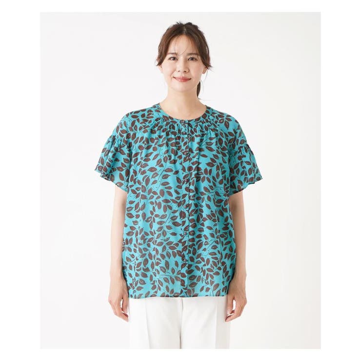 プリントノーカラーブラウス | Leilian PLUS HOUSE | 詳細画像8