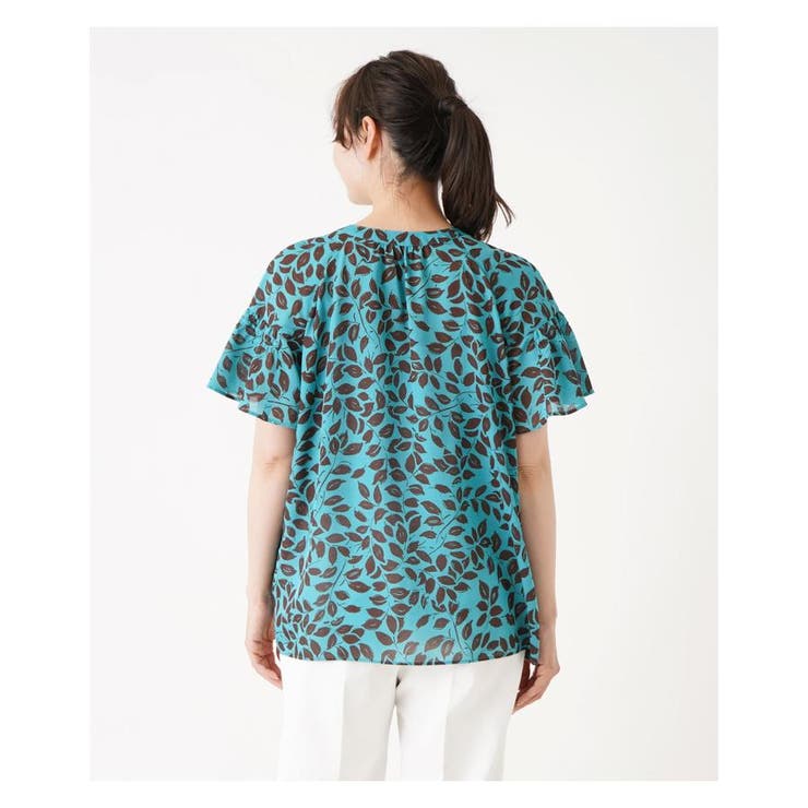 プリントノーカラーブラウス | Leilian PLUS HOUSE | 詳細画像10