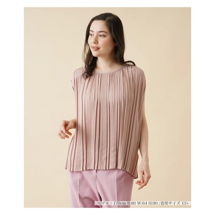 Leilian / レリアン 【店舗人気】プリーツブラウス フレンチスリーブプリーツブラウス[品番：LAVW0008611]｜Leilian