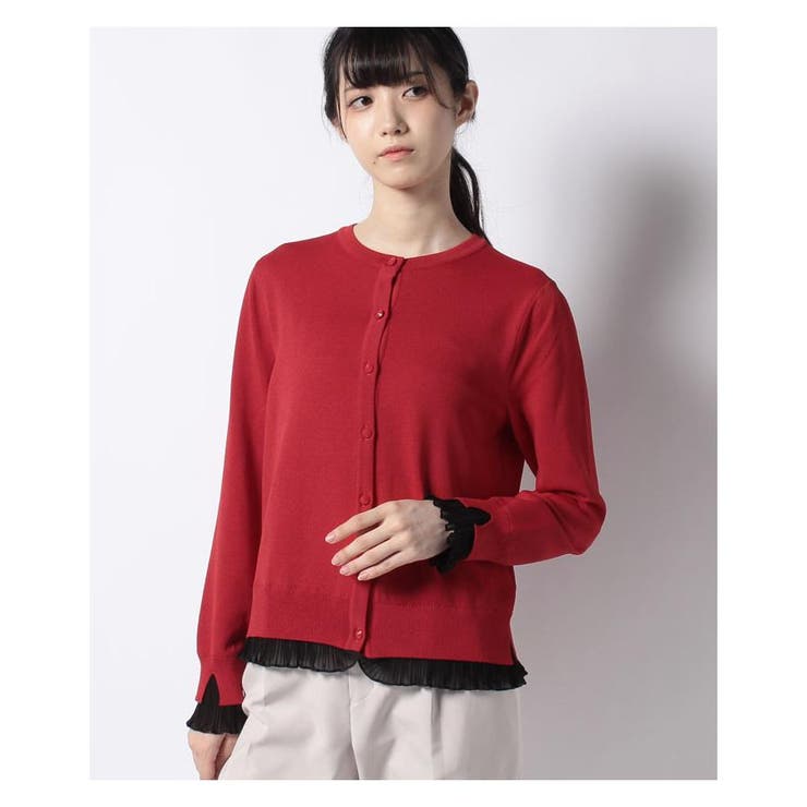 プリーツフリルカ－ディガン[品番：LAVW0002341]｜Leilian PLUS HOUSE  