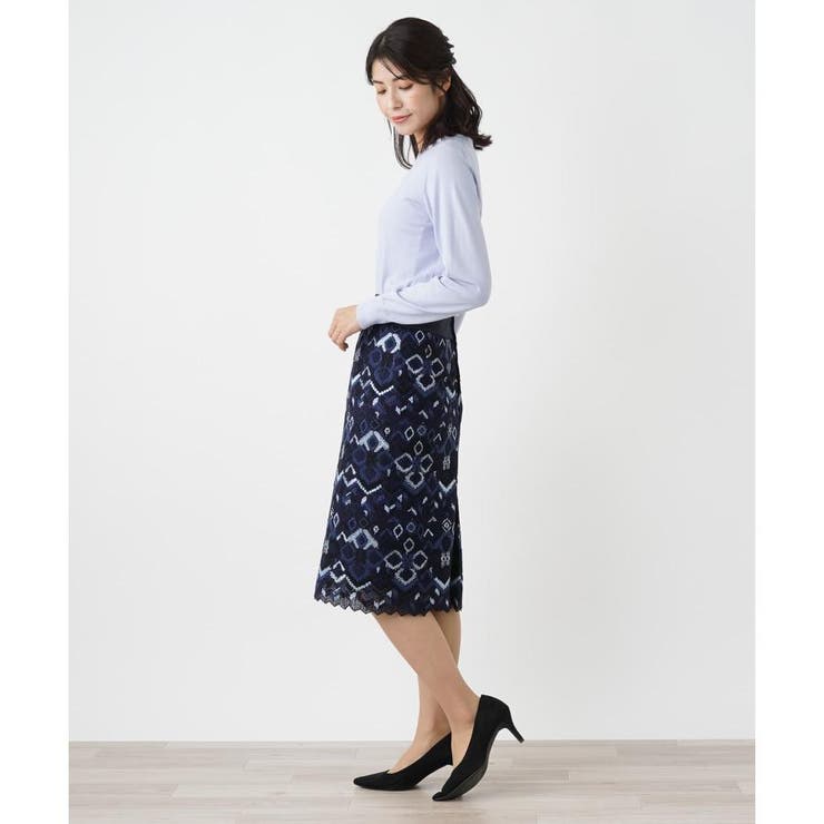 鍵編みレース刺繍スカート[品番：LAVW0018918]｜Leilian