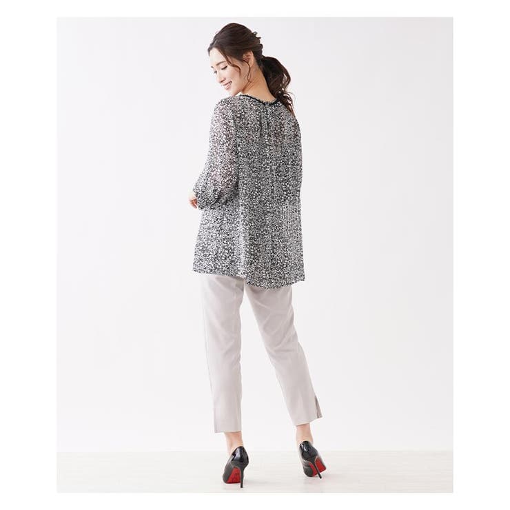 ボタニカル柄7分袖スモックブラウス | Leilian | 詳細画像10