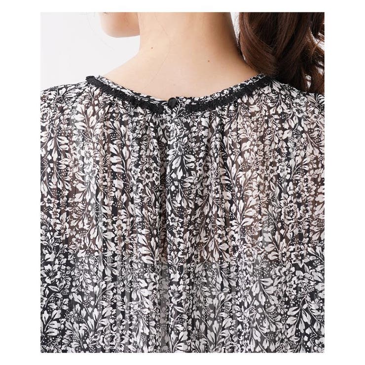 ボタニカル柄7分袖スモックブラウス | Leilian | 詳細画像15